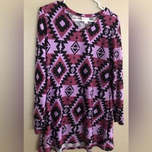 LULAROE Purple Aztec Shirt  Top  Size XS